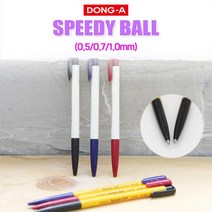 [성실한오피스] 동아 스피디볼 유성펜 (낱개), 1개, 1.0mm_빨강(1자루)