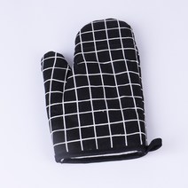 국경 뜨거운 판매 전자 레인지 장갑 주방 베이킹 단열 장갑 내열성 다림질-장갑 두꺼운 오븐 장갑, 블랙 그리드