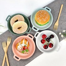 에스케이리빙 플레이팅 디저트 접시 대 소 4p set, 대 4p, 라이트그레이, 4개
