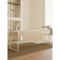 현관 벤치대기의자 신발 수납 선발 슬림쿠션 인테리어, 60cm 베이지+아이보리 선반
