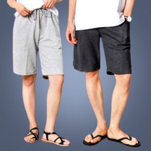 summer pants shorts for man women half casual black gray navy cotton pleated string banding