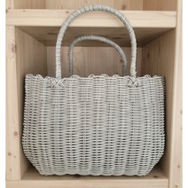 잇츠굿즈 물놀이 비치가방 빨대바구니 라탄바구니 라탄백 피크닉가방 빨대가방 피크닉바구니, 그레이, 특특대, 1개