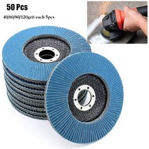 샌딩 디스크 4인치 샌딩디스크 샌딩디스크용 50pcs 125mm 그라인딩 휠 22mm 보어 플랩 40-120grit 앵글 그라인더 금속 나무 연마 연마 도구