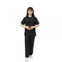 강아지 반려견 미용 카페 앞치마 가운 미용샵 털깎이 샵창업, 2XL, 반팔 상의와 바지 블랭크