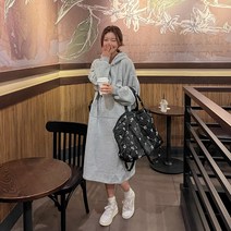 메이리앤 박시 포켓 후드 롱원피스