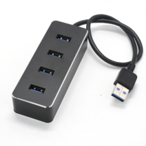 DFMEI USB 3.0 허브 허브 알루미늄 합금 쉘 USB 허브 4 포트 분할 지연 4 개의 외부 하드 디스크, 검은 색
