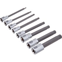 8Pc 3/8인치 & 1/2인치 Dr 크롬 롱 트리플 스퀘어 비트 소켓 레일, 한개옵션0