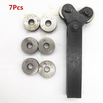 콜릿 척 볼트 탭 밸브 듀얼 휠 널링 도구 키트 0.5mm/1mm/2mm 선형 피치 널 세트 강철 선반 커터 7 개, 한개옵션0