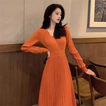 dailai겨울원피스 니트 원피스 여성 스웨터 롱스커트 상견례원피스