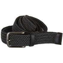 Perry Ellis 남성용 우븐 스트레치 가죽 트림 벨트