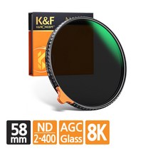 [정품] K&F CONCEPT NANO-X Variable ND2-ND400 가변필터 8K AGC Glass 58mm
