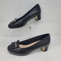 에스콰이아 여성 발편한 발등장식 펌프스 쿠션 정장 구두 굽4센치