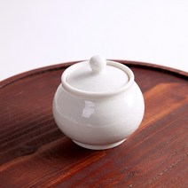 분백자 차호 찻통 차보관 소금단지 현관 소금항아리