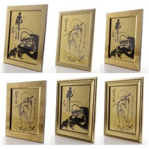 황금달마도 벽걸이액자 모음 달마액자 달마도 수맥차단 달마그림 달마 달마액자 달마도사 달마대사, 심플 골드 전신상