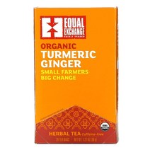이지몰 Equal Exchange (이퀄 익스체인지) 유기농 카모마일 허브 티 카페인 무함유 티백 20개 24g(0.85oz) No.60897, 강황 생강