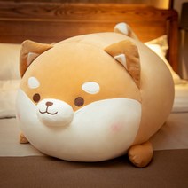 DFMEI 시바견 통통 강아지 쿠션 뽀글뽀글 큰 베개, 뚱뚱한 시바견 70cm