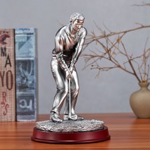 골프 스윙 미니어처 인형 골드 인테리어 소품 비즈니스 개업 선물, 남자 실버 B