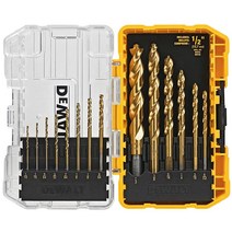 DEWALT 티타늄 질화 코팅 드릴 비트 세트 14개 옐로우 (DW1354), Screwdriver Bit Set, 14-Piece Drill Bit Set