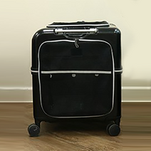 레투 펫넬 중형견 중형묘 강아지 바퀴분리 캐리어 이동장 가방 고양이 이동가방, 블랙