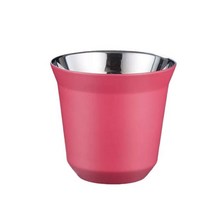 이중 벽 스테인레스 스틸 단열 에스프레소 컵 80ml 네스프레소 픽시 커피 컵 캡슐 모양 귀여운 보온 컵 커피 머그잔, Red, Red