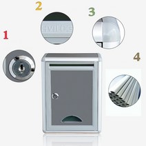 우체통 우편함 회색 잠글 수있는 벽걸이 형 집 발코니 정원 학급건의함 postbox, 협력사