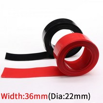 너비 36mm PVC 열 수축 튜브 직경 22mm 리튬 배터리 절연 필름 랩 보호 캐비어 케이블 슬리브 다채로운, 01 Black