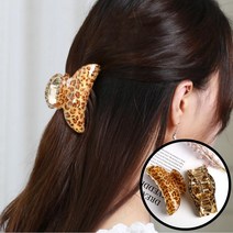 대왕집게핀 똥머리 미용실 가벼운 호피 라지-1226hy