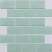 점착식 주방 욕실 벽 에폭시 입체 스티커 데코타일 직사각타일 파스텔 그린 (EMTS-03), 24.8cm×24.8cm×1.2mm
