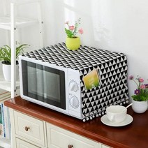 AKOAK 1팩 30cm x 90cm/11.81인치 35.43인치 가정용 주방 전자레인지 먼지 커버 면 리넨 오븐 보관용 가방 홈 장식 액세서리 (블랙 삼각형)111378, Black triangle