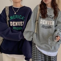 주디앤 여성 덴버 루즈핏 기모 맨투맨 2P