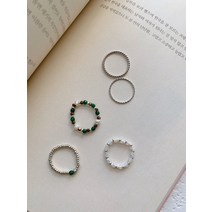 [고퀄리티/수입비즈] 비즈반지 원석반지 그린colors / 아게이트 담수진주 미유끼