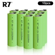필립스 호환 1.2V AA 충전식 배터리 2200mAh Ni-MH 셀 그린 쉘 전기 면도기 브라운 칫솔용 용접 탭 포함, CHINA, 10PCS