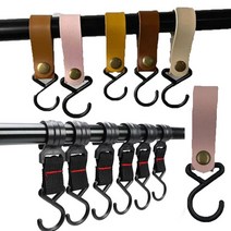 도매창고 인디언 행어 후크 고리 걸이 캠핑 아웃도어 행거 스트랩 취사 캠프 감성, 행어후크-가죽-베이지