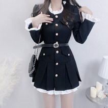 금장 르한 러플 벨트 자켓 원피스