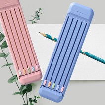 파스텔 심플 문구 필기구세트 필통 연필 자 지우개, 블루