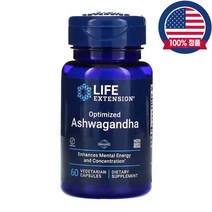 라이프 익스텐션 최적화 아슈와간다 베지 캡슐 60정, 1개(60정)