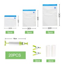 17/20Pcs 진공 실러 가방 재사용 식품 저장 가방 가정용 진공 식품 실러 지 플락 백 핸드 펌프 씰링 클립, [02] 20PCS