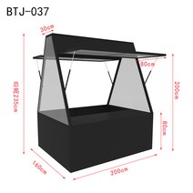 가판대 판매대 이동식 플리마켓 접이식 좌판대 야외 시장 마구간 디스플레이 랙 인터넷 유명인 음식 거리 캠프 야시장 쇼핑몰 프로모션 플로트, 없음, 1. 검정색 프레임 캐비닛, 이중 문, 햇빛 패널, 이