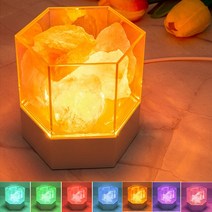 라이트테라피 취침등Usb Led 멀티 컬러 야간 램프 자연 히말라야 소금 음이온 공기 정화 수면에 도움, 01 Plug in seven colors