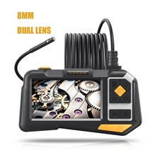 누수탐지기 하수도 내시경 탐지기 누수 카메라 4.5 ips 화면 2.0mp 듀얼 렌즈 미니 뱀 카메라 산업용 자동차 ip68 방수 led, 8mm 듀얼 리지드, 10m