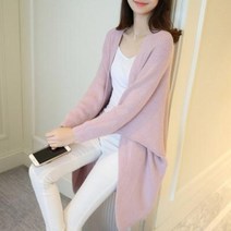 여성 울 롱가디건 가을 스웨터 느슨한 두꺼운