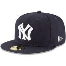 New Era 남성용 Mlb Cooperstown 59fifty 뉴욕 양키스 네이비 사이드 패치 쿠퍼스타운545257