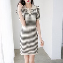 스트라이프 루프핏 셔츠 원피스 스커트MJS23022811