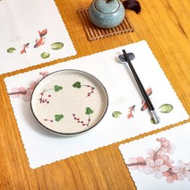 종이 테이블 매트 레스토랑 세팅지 깔개 커버 100장, 상세 페이지 참고, 꽃 뗏목 (100장)