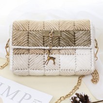 망스티치 클러치백 만들기 가방 DIY 재료 도안 패키지, 01 그레이 그라데이션 재료 패키지