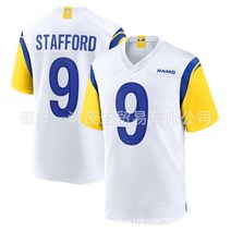 NFL 유니폼 수양팀 Rams 자수 럭비복 대외무역도매 3# 10#KUPP 16#GOFF 99#, 9 화이트