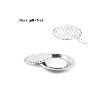 구리석쇠 삼겹살 돌판 불고기 전골판 소불고기판 무연 바베큐 그릴 팬 가스 가정용 비 스틱 가스 스토브 플레이트 전기 스토브 베이킹 트레이 바베큐 그릴 바베큐 도구 야외, 흰 아가미와 그물