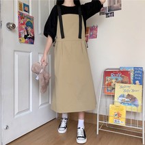 공주 소녀 샤랄라 원피스 툴링 스트랩 스커트 정장 여자 여름블루 체크 일본풍블루 체크