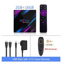 미디어박스 미디소프트 영상재생 미디어플레이어 H96 맥스 RK3318 스마트 TV 박스 쿼드 코어 64bit Cortex-, 04 2G 16G G10S_04 Au 플러그