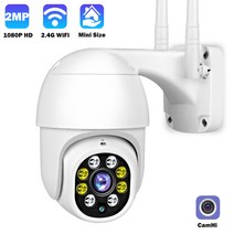 영어 매뉴얼 HD WiFi 카메라 1080P 고화질 CCTV 옥외 IP 카메라 AI 추적 4X 디지털 줌 감시 RJ45 유선 미니 고속 돔 카메라, 1080P 128G 카드 추가, 금 플러그